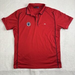 J. Lindberg Veteran Golfers Association Red Polo Collared Shirt Men's‎ XL *
